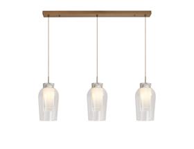 M8397  Nora Linear Pendant 3 Light Adjustable E27 Gold/White